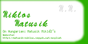 miklos matusik business card